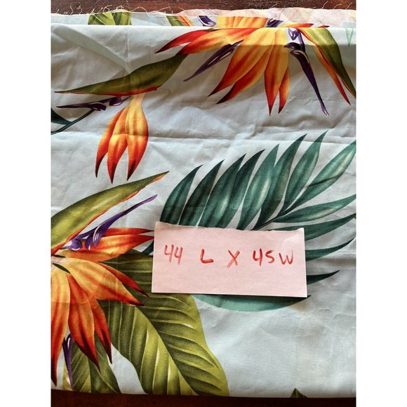 Hawaii Print Fabric Sky Blue Tropical Floral Passion Birds Of Paradise Vibrant - Picture 7 of 7